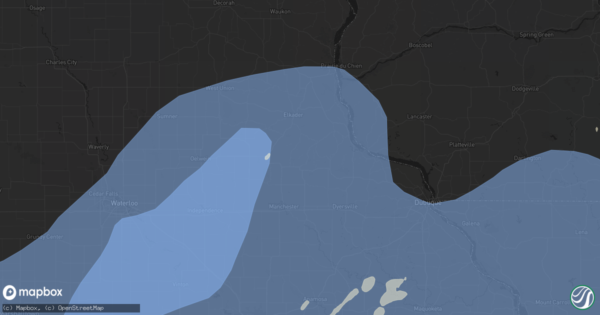 Hail map in Edgewood, IA on June 11, 2026