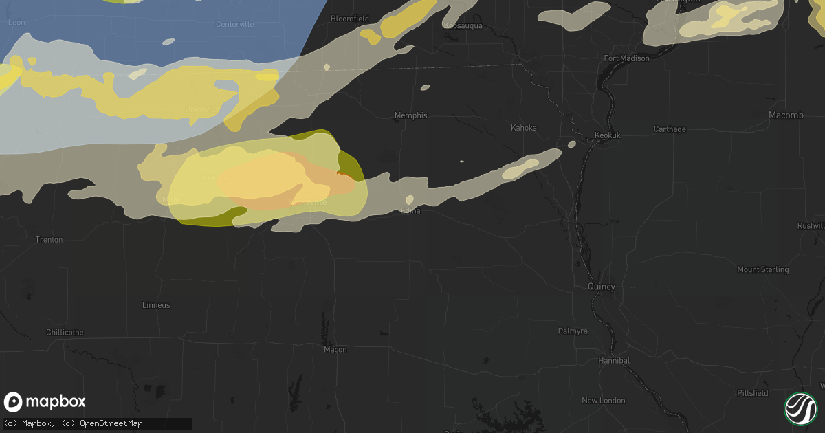 Hail map in Edina, MO on June 11, 2026
