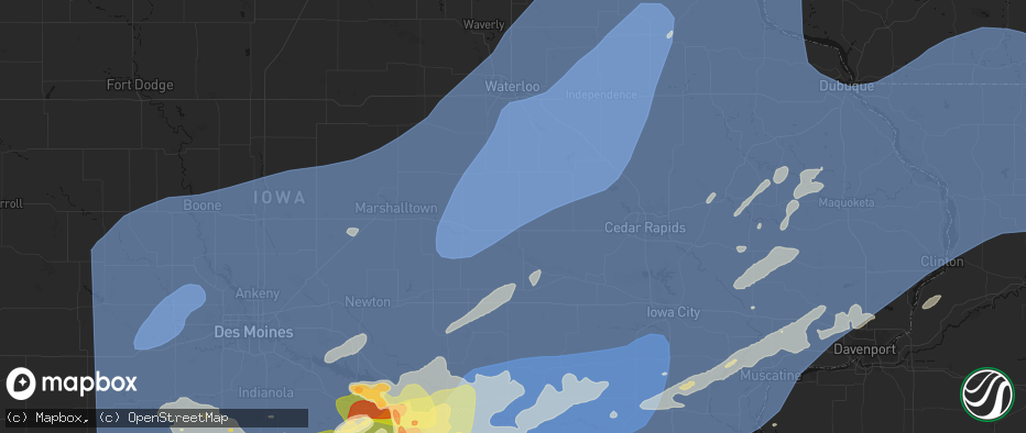 Hail map in Elberon, IA on June 11, 2026