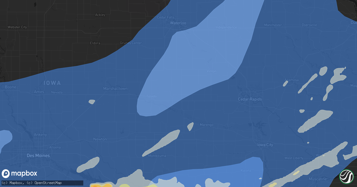 Hail map in Elberon, IA on June 11, 2026