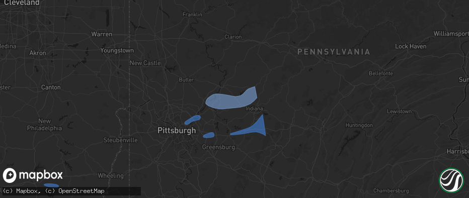 Hail map in Elderton, PA on June 11, 2026