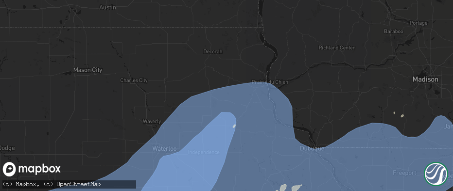Hail map in Elgin, IA on June 11, 2026