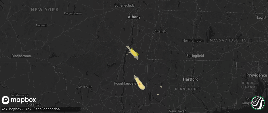 Hail map in Elizaville, NY on June 11, 2026
