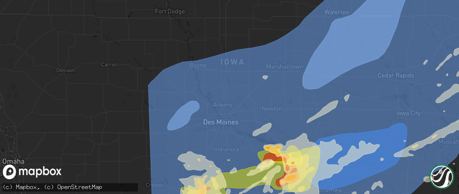 Hail map in Elkhart, IA on June 11, 2026