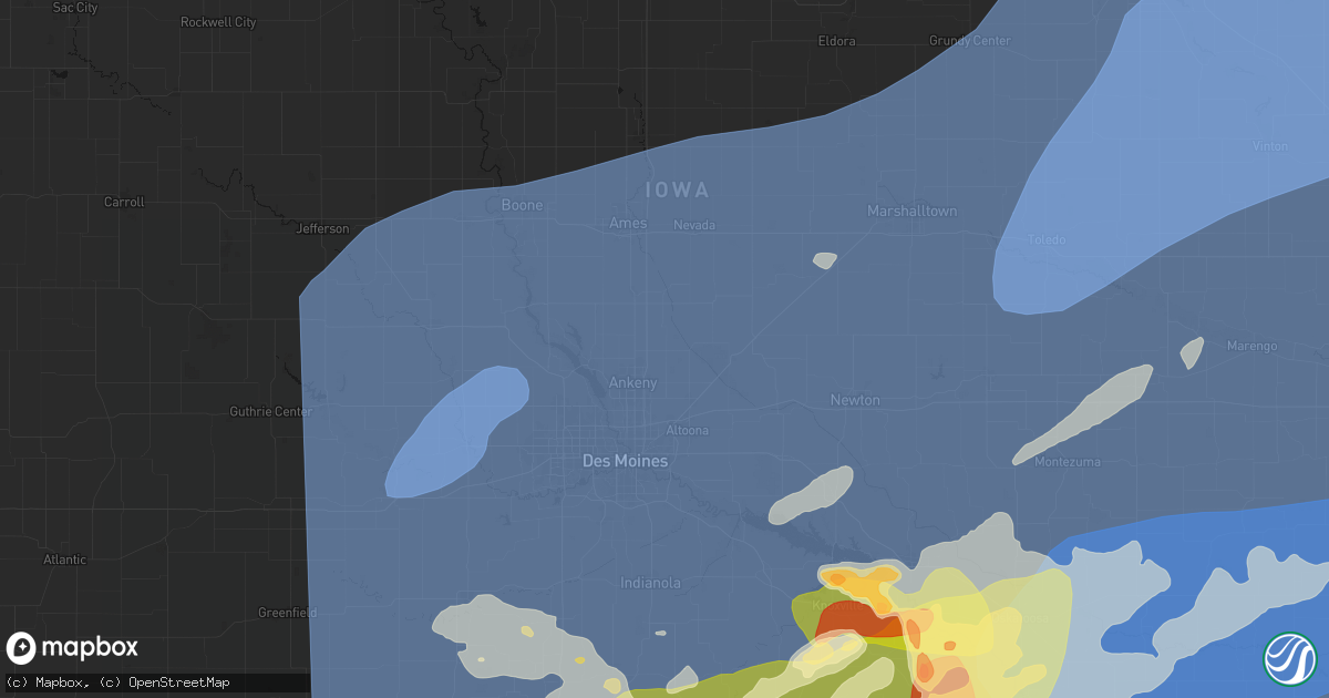 Hail map in Elkhart, IA on June 11, 2026