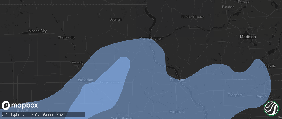 Hail map in Elkport, IA on June 11, 2026