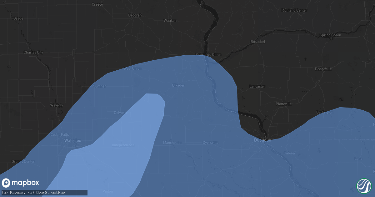 Hail map in Elkport, IA on June 11, 2026