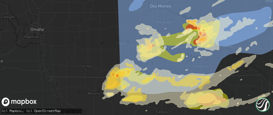 Hail map in Ellston, IA on June 11, 2026