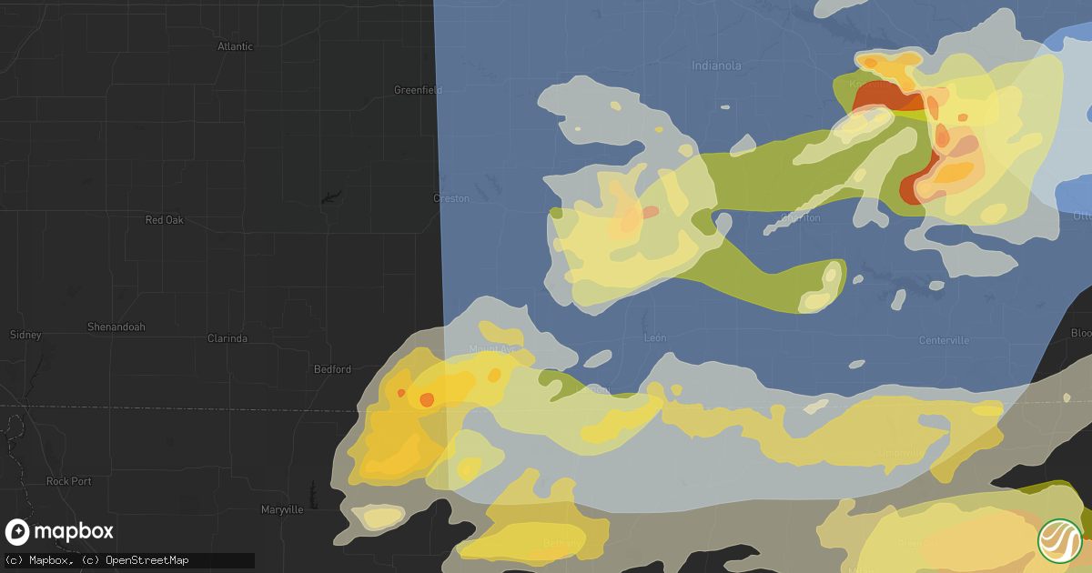 Hail map in Ellston, IA on June 11, 2026