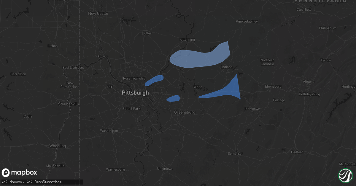 Hail map in Export, PA on June 11, 2026