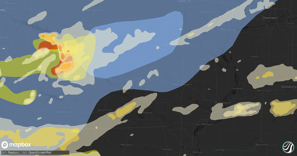 Hail map in Fairfield, IA on June 11, 2026