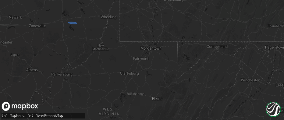 Hail map in Fairmont, WV on June 11, 2026