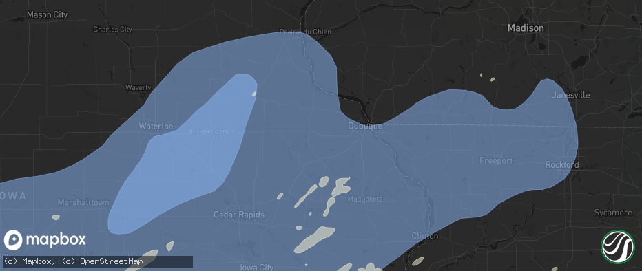 Hail map in Farley, IA on June 11, 2026