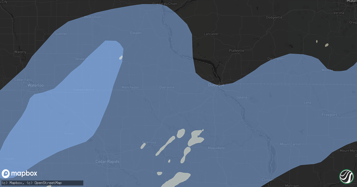 Hail map in Farley, IA on June 11, 2026