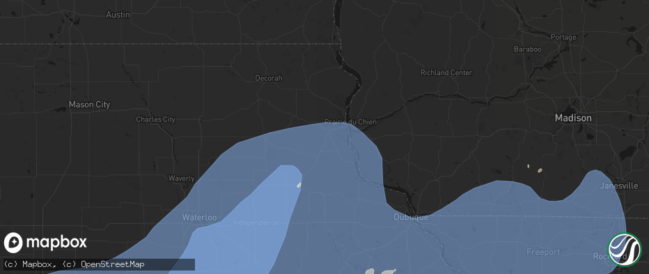 Hail map in Farmersburg, IA on June 11, 2026