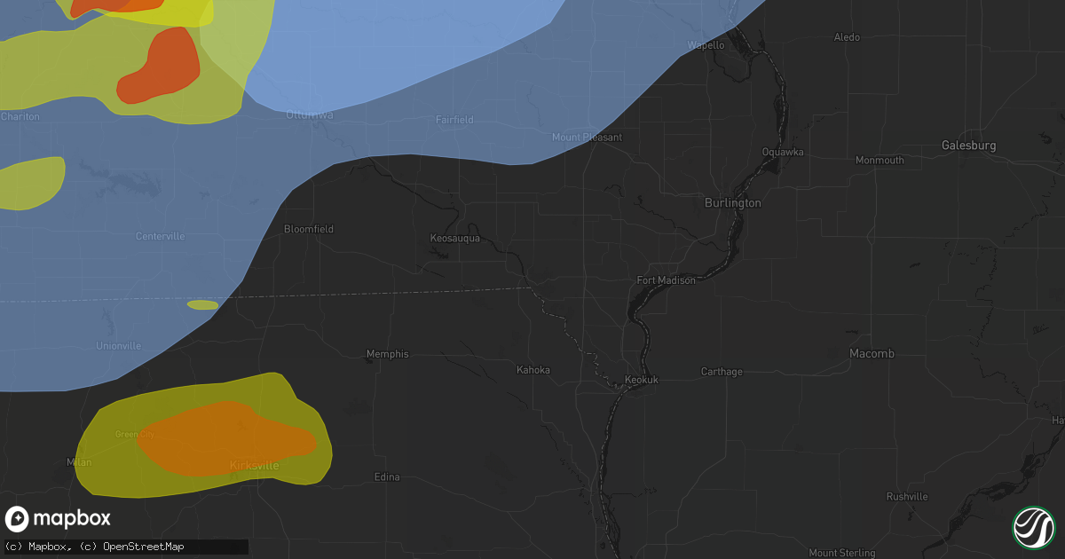 Hail map in Farmington, IA on June 11, 2026