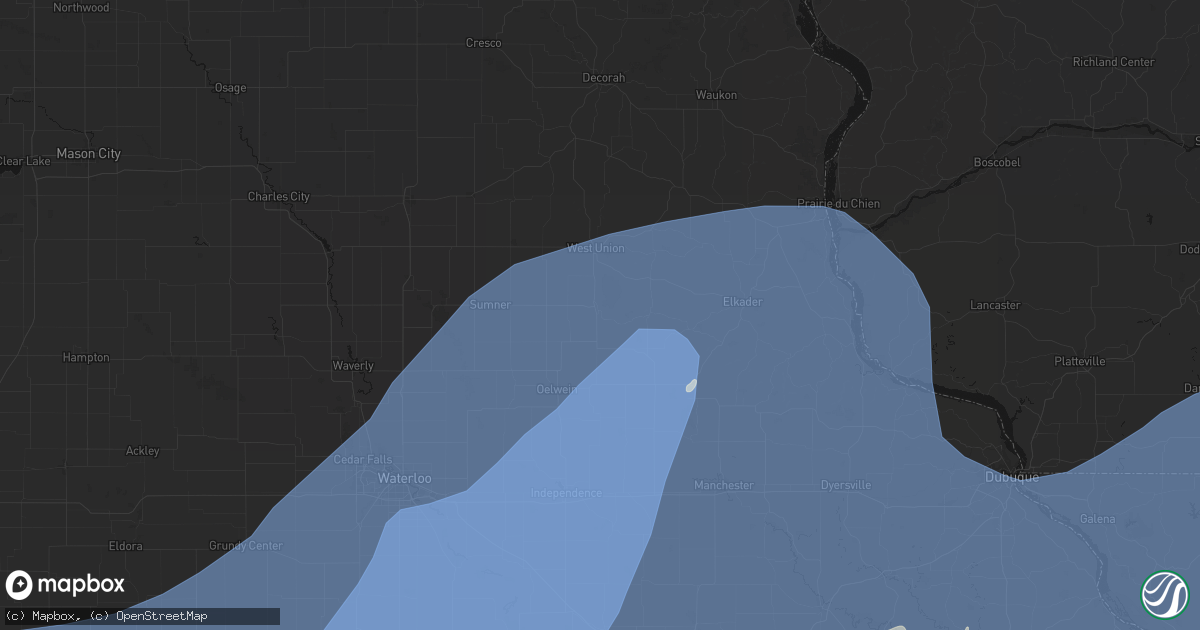 Hail map in Fayette, IA on June 11, 2026