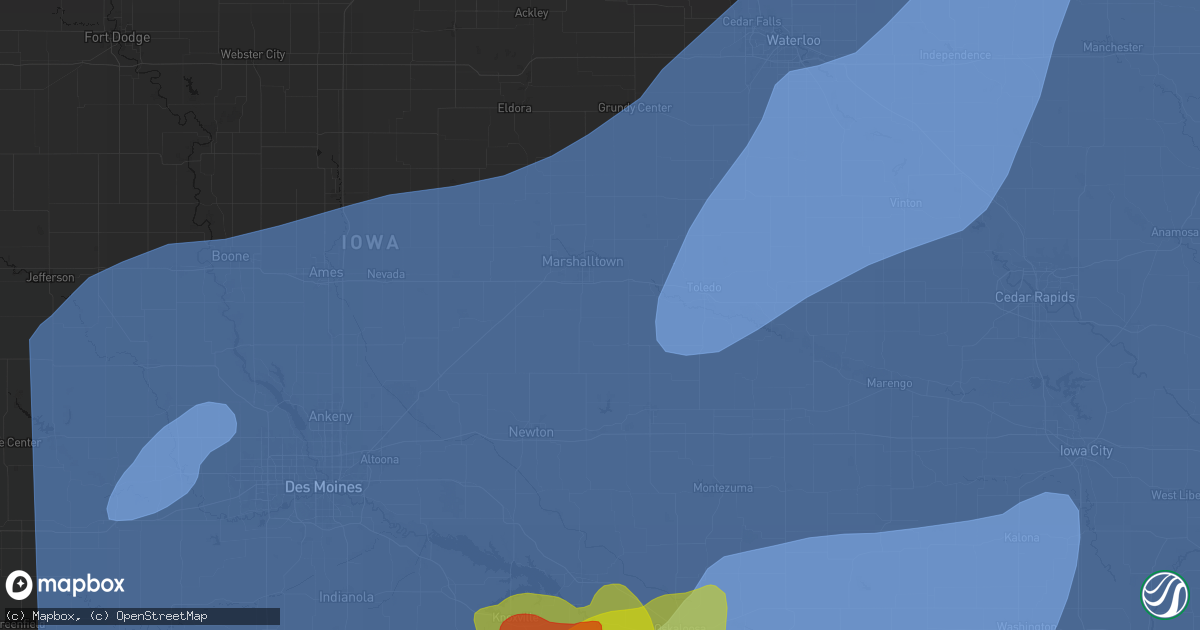 Hail map in Ferguson, IA on June 11, 2026