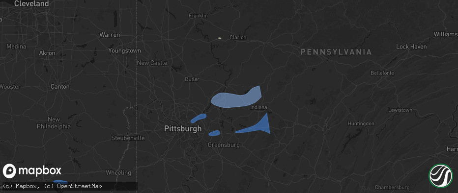 Hail map in Ford City, PA on June 11, 2026