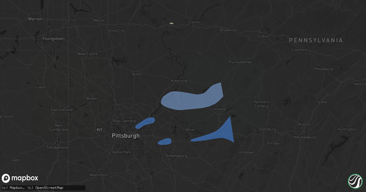 Hail map in Ford City, PA on June 11, 2026