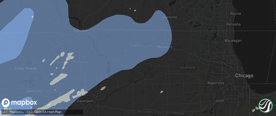 Hail map in Forreston, IL on June 11, 2026