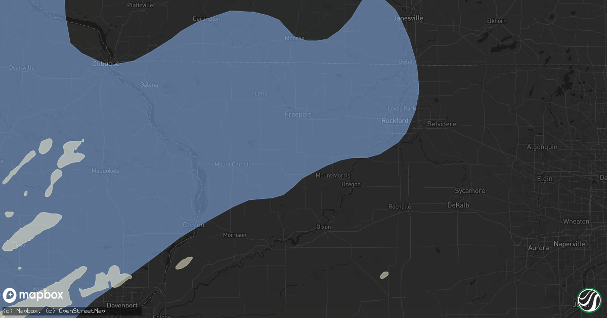 Hail map in Forreston, IL on June 11, 2026