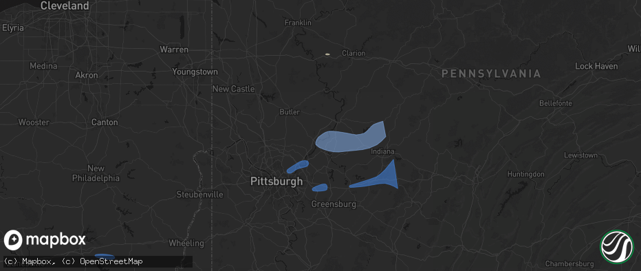 Hail map in Freeport, PA on June 11, 2026