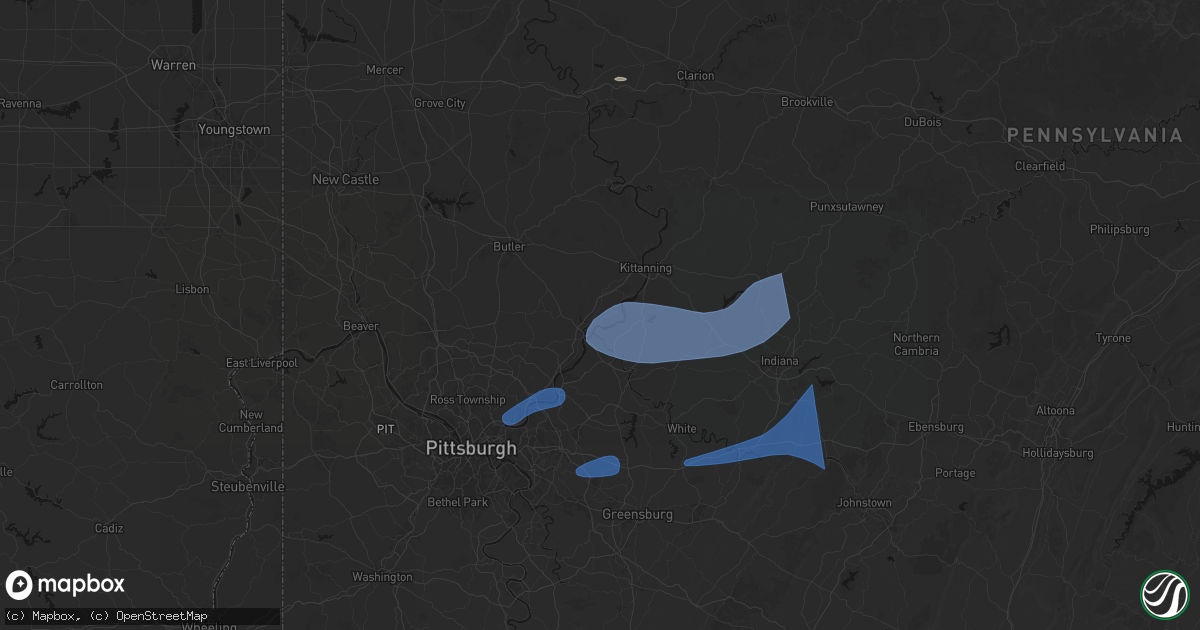 Hail map in Freeport, PA on June 11, 2026