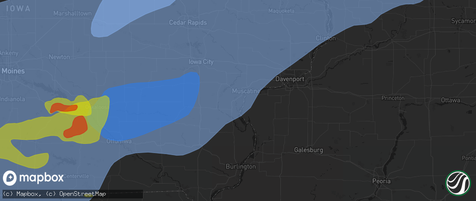 Hail map in Fruitland, IA on June 11, 2026