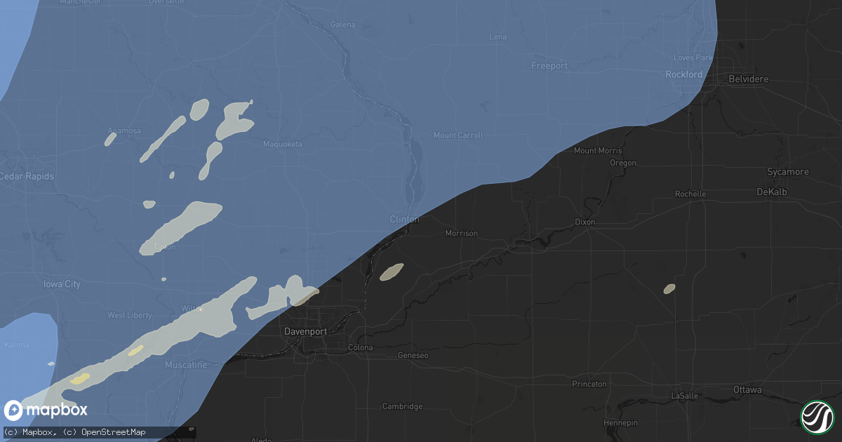 Hail map in Fulton, IL on June 11, 2026