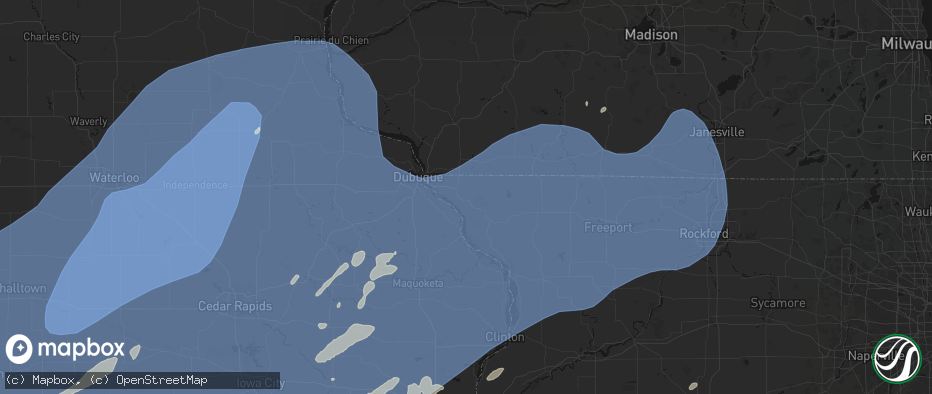 Hail map in Galena, IL on June 11, 2026