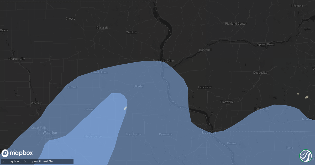Hail map in Garnavillo, IA on June 11, 2026