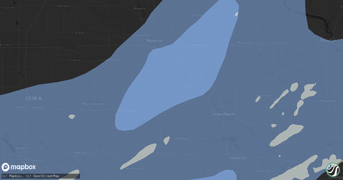 Hail map in Garrison, IA on June 11, 2026