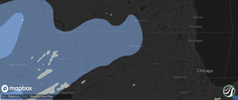 Hail map in German Valley, IL on June 11, 2026