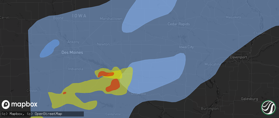 Hail map in Gibson, IA on June 11, 2026
