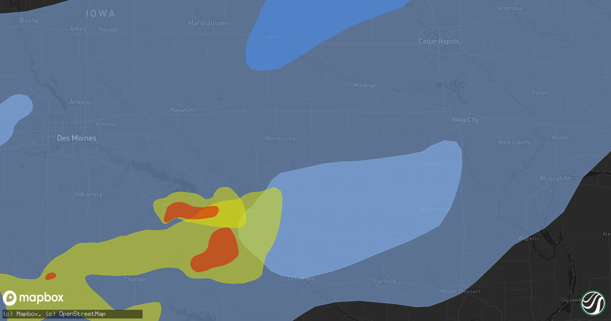 Hail map in Gibson, IA on June 11, 2026