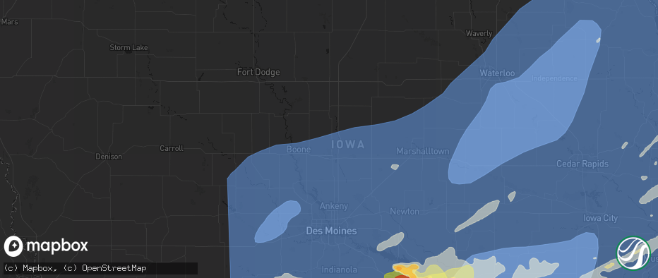 Hail map in Gilbert, IA on June 11, 2026