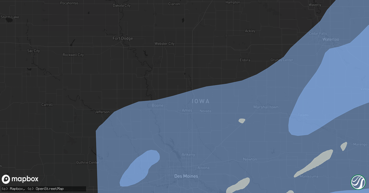 Hail map in Gilbert, IA on June 11, 2026