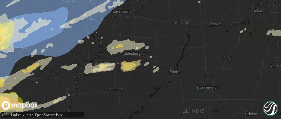 Hail map in Gilson, IL on June 11, 2026