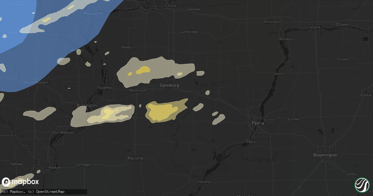 Hail map in Gilson, IL on June 11, 2026