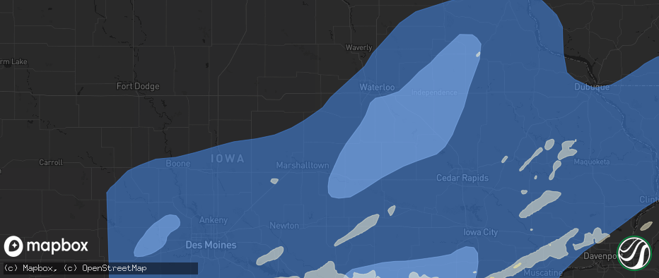 Hail map in Gladbrook, IA on June 11, 2026