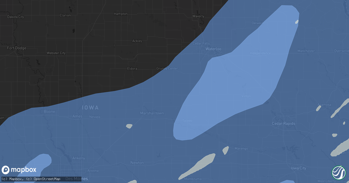 Hail map in Gladbrook, IA on June 11, 2026