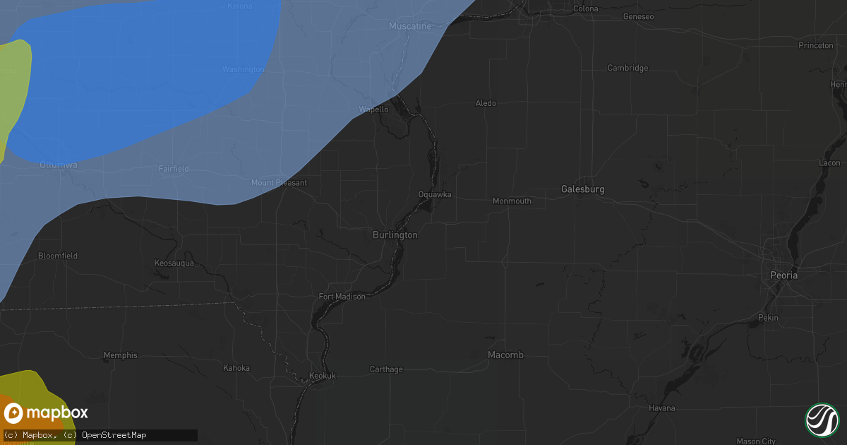 Hail map in Gladstone, IL on June 11, 2026