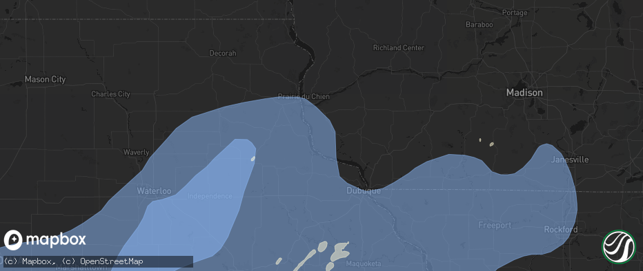 Hail map in Glen Haven, WI on June 11, 2026