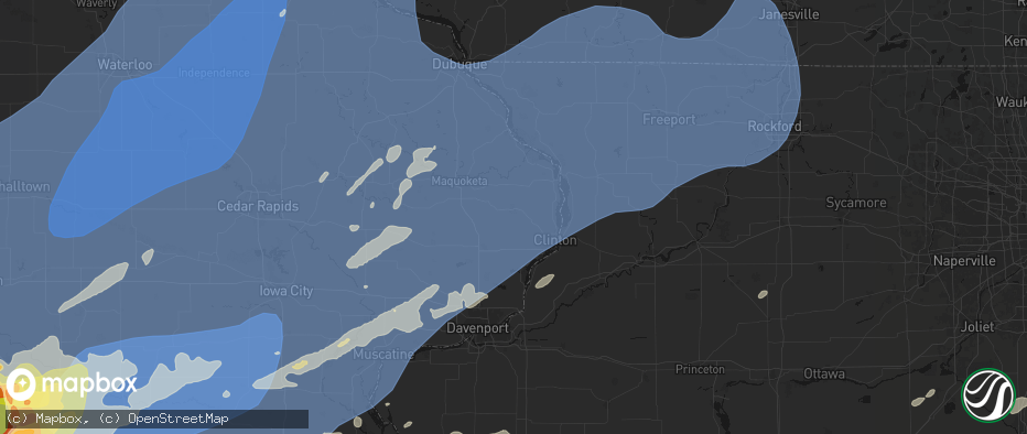 Hail map in Goose Lake, IA on June 11, 2026