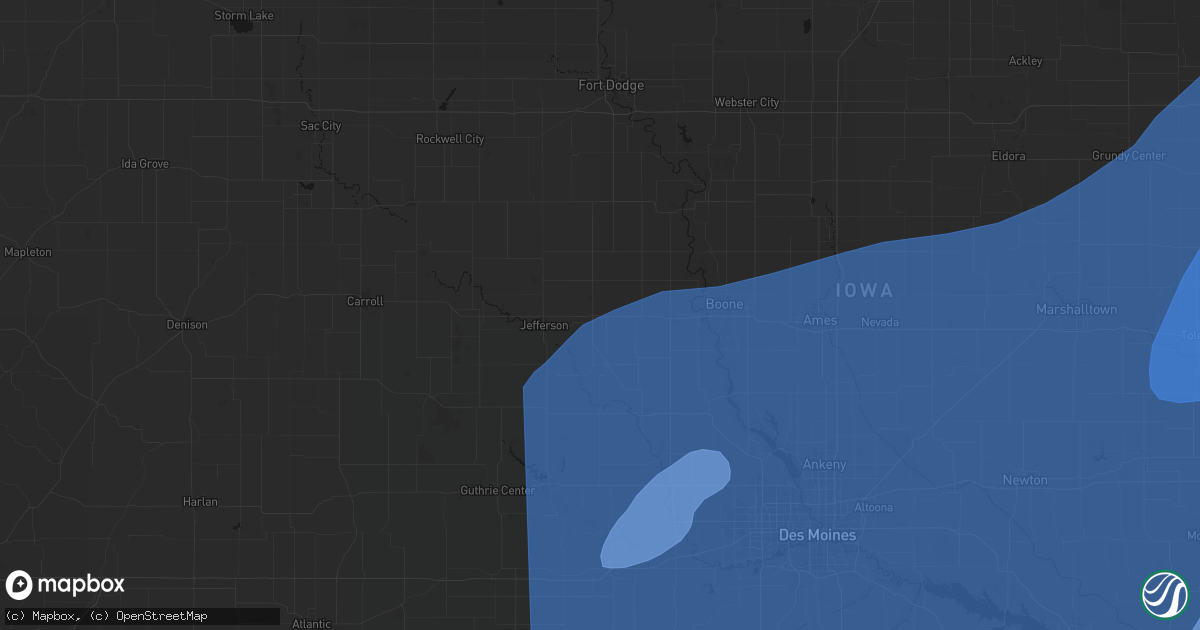 Hail map in Grand Junction, IA on June 11, 2026