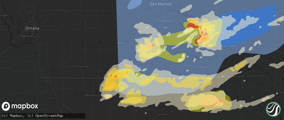 Hail map in Grand River, IA on June 11, 2026
