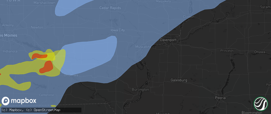 Hail map in Grandview, IA on June 11, 2026