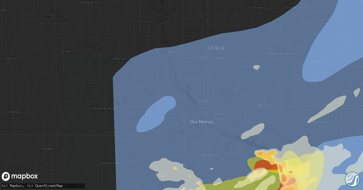 Hail map in Granger, IA on June 11, 2026