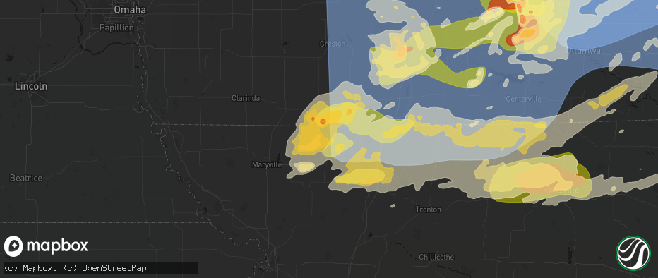 Hail map in Grant City, MO on June 11, 2026